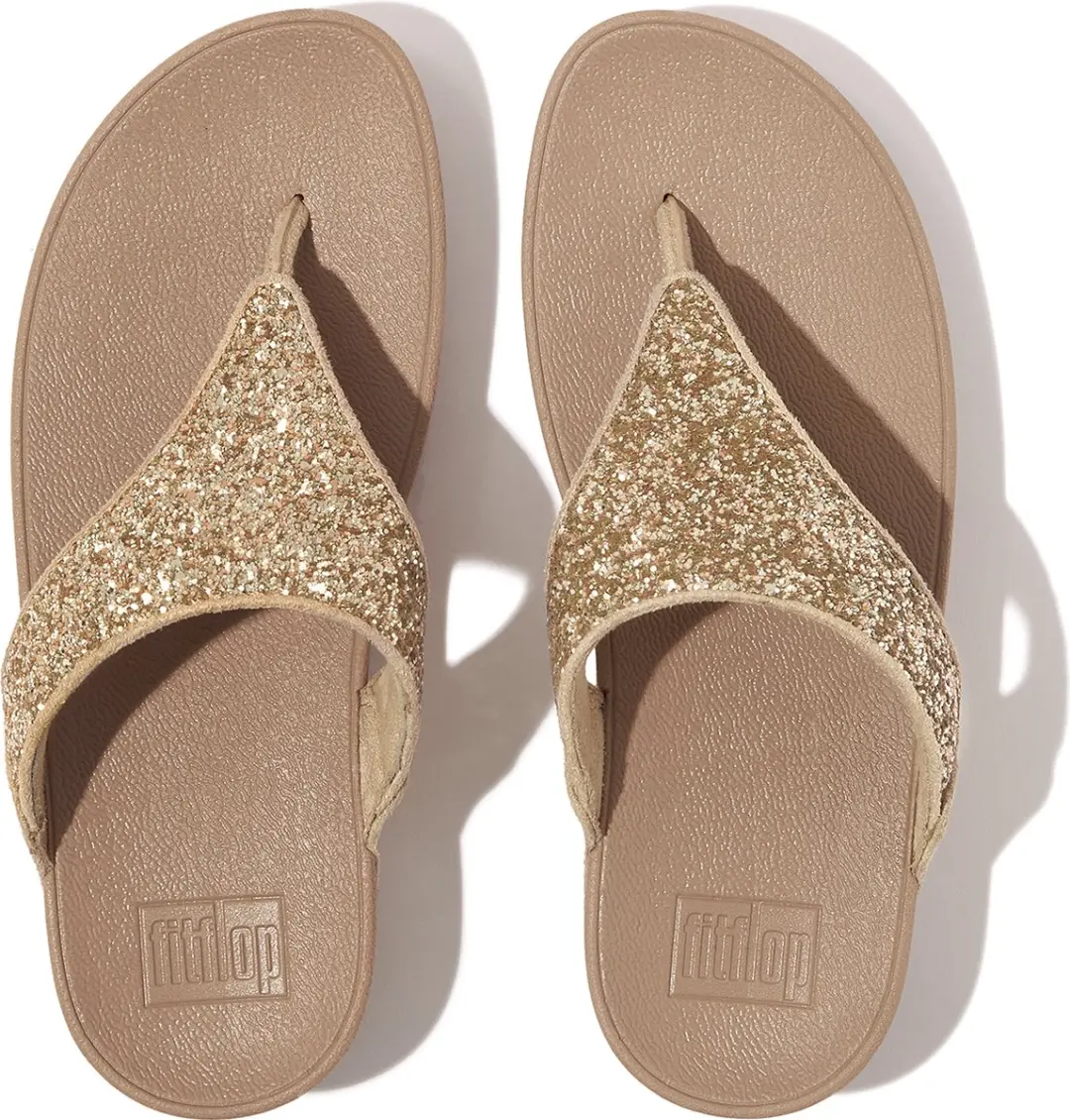 FitFlop FitFlop Lulu Glitter Toe-Thongs PU Glitter BEIGE