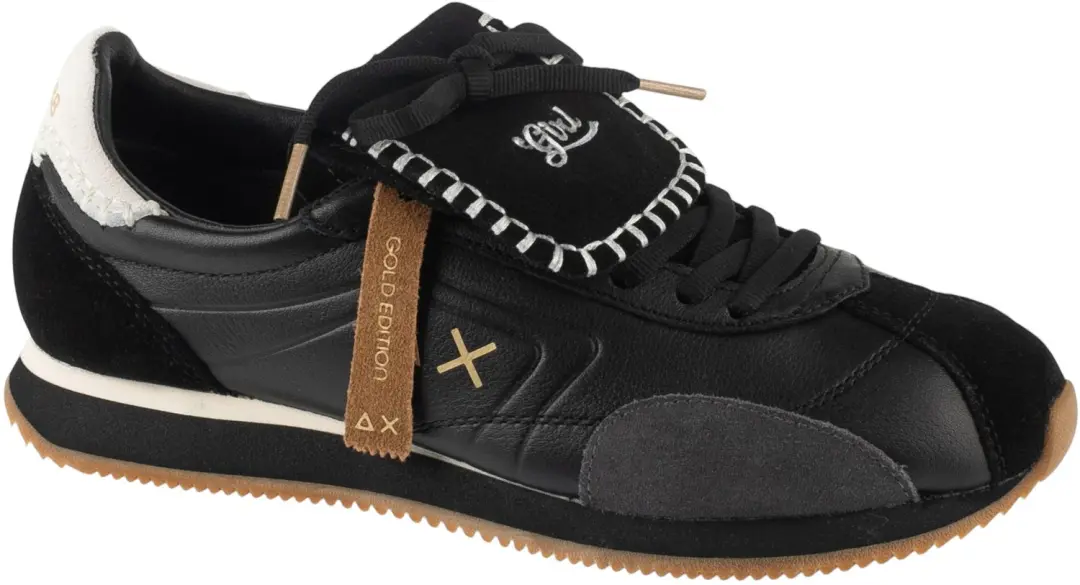 SUN68 Woman Easy Runner Leather, Vrouwen, Zwart, Sneakers, maat: 38
