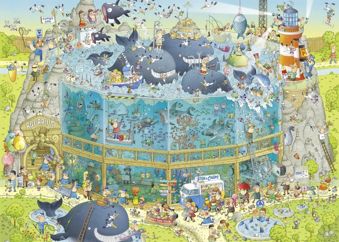 Heye Ocean Habitat Funky Zoo Puzzel 1000 Stuks - Multicolor