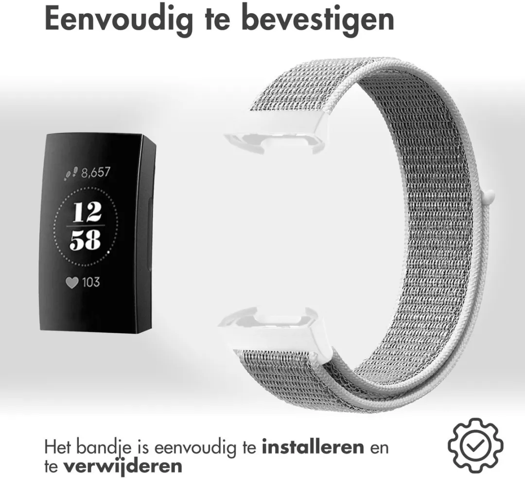 Imoshion Nylon Bandje Fitbit Charge 4 - Grijs