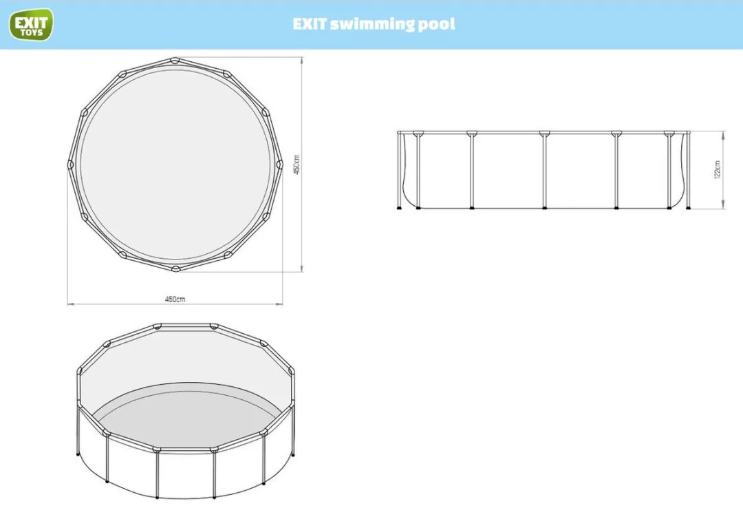 EXIT Toys Black Leather Zwembad 450x122cm