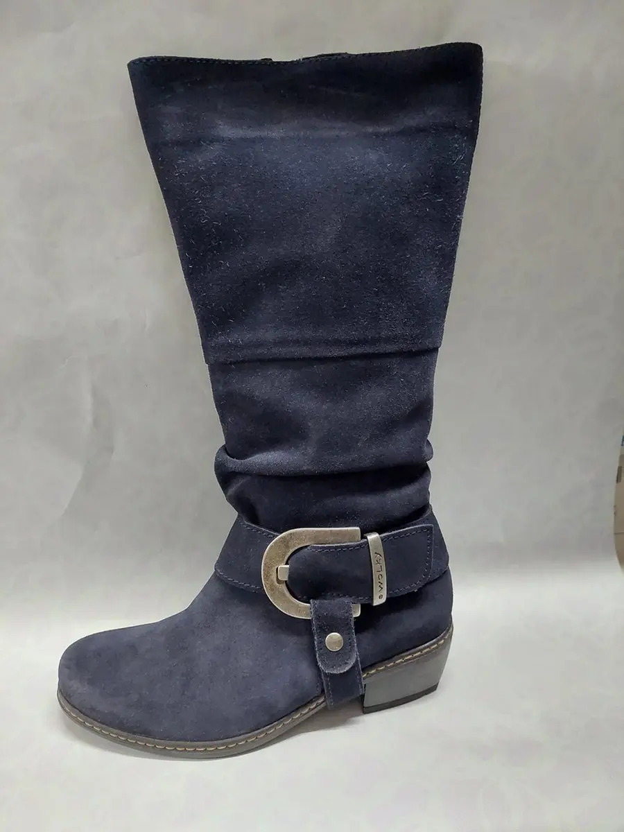 WOLKY 456 / La Banda / lange laarzen met gesp / donkerblauw / maat 38