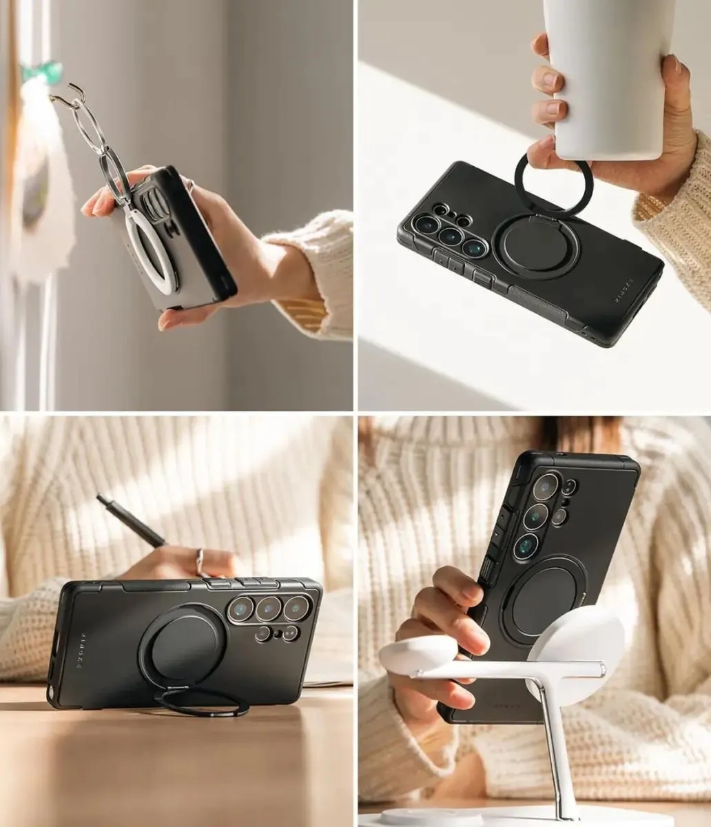Ringke Hoesje Samsung Galaxy S25 Ultra MagSafe - Rugged Zwart
