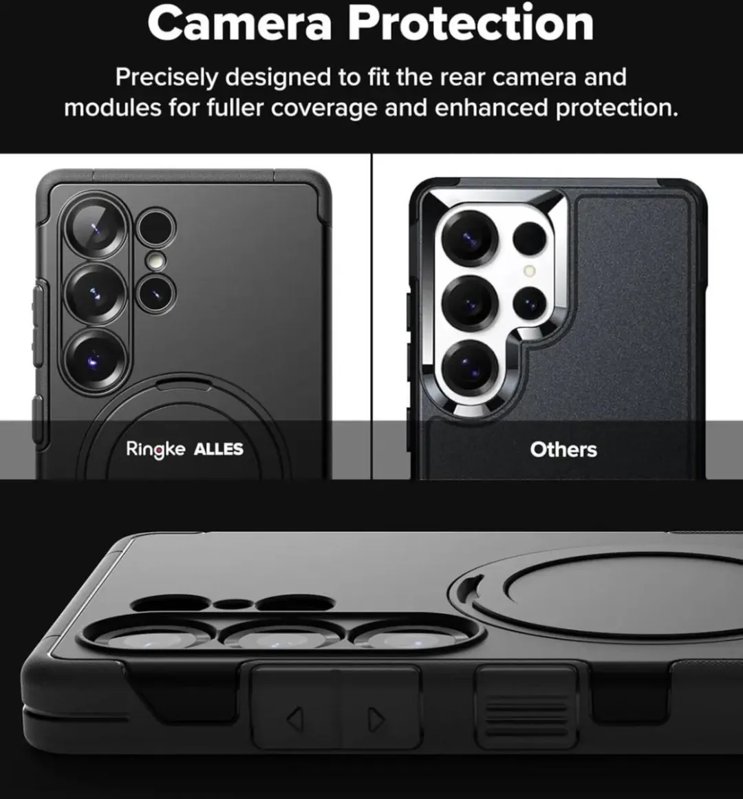 Ringke Hoesje Samsung Galaxy S25 Ultra MagSafe - Rugged Zwart