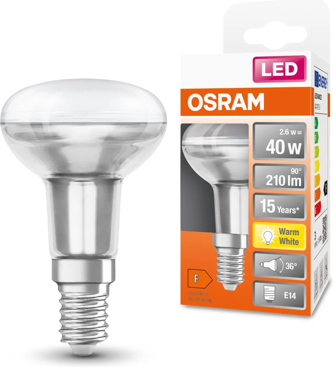 Osram LED Reflector E14 2,6W 210lm Warm Wit Mat