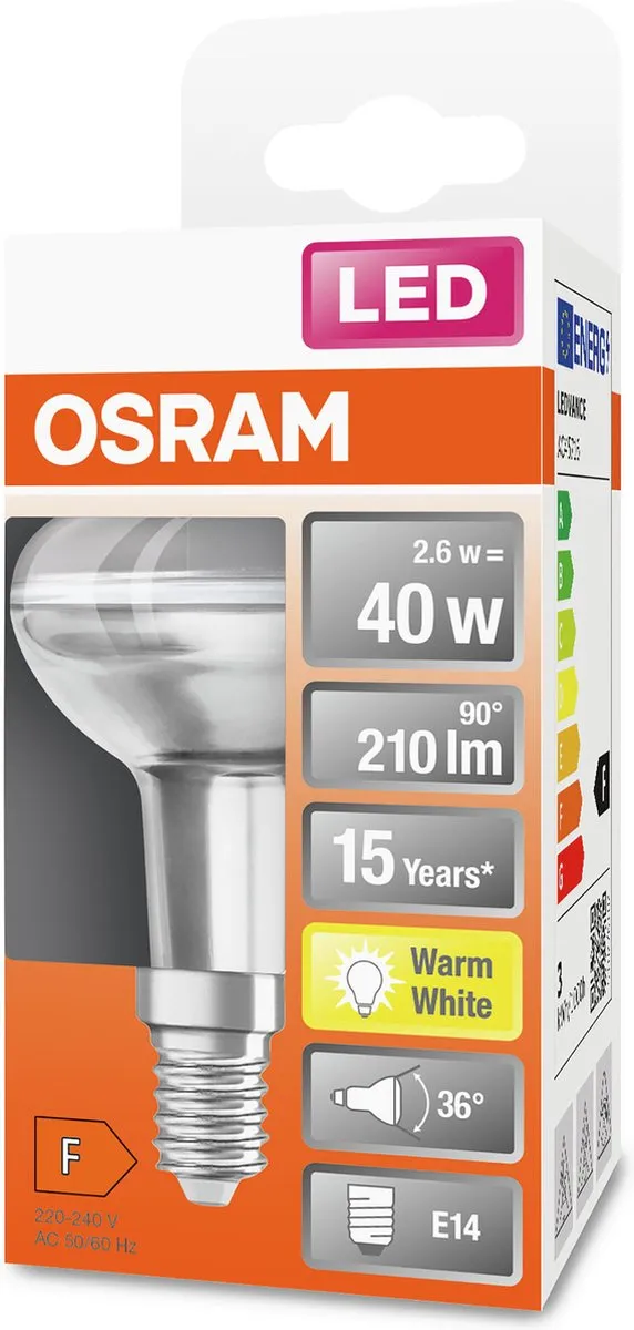 Osram LED Reflector E14 2,6W 210lm Warm Wit Mat