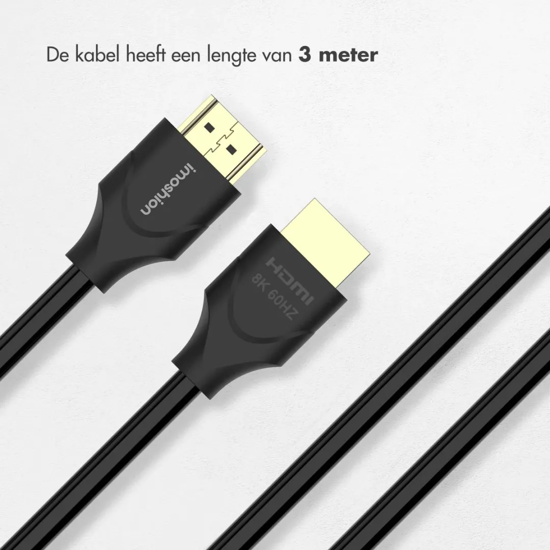 imoshion HDMI 2.1 Kabel SH00066045 - 3m - Zwart