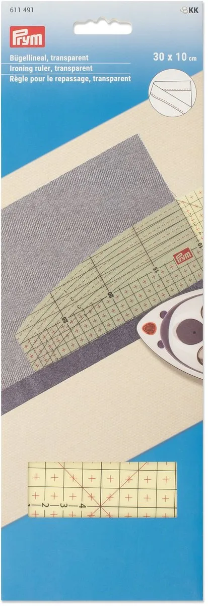 Prym Strijkliniaal Transparant 10x30cm