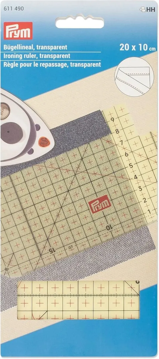 Prym Strijkliniaal Transparant 10x30cm
