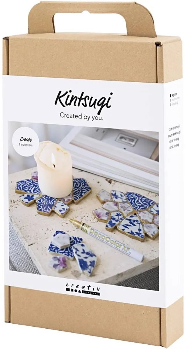 Creativ Company Hobbyset Kintsugi - Blauw/Goud/Lichtrood/Wit
