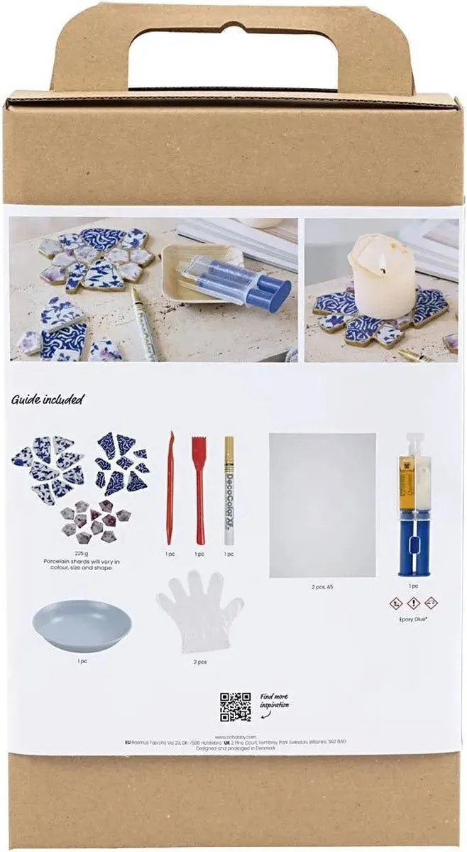 Creativ Company Hobbyset Kintsugi - Blauw/Goud/Lichtrood/Wit