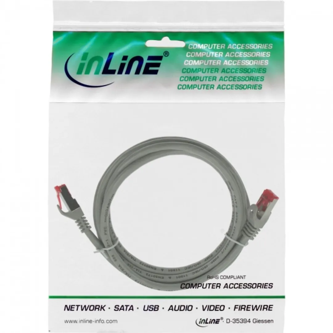 InLine 4043718231232 Netwerkkabel Cat6 S/FTP - 0,3m Grijs - afbeelding 2 van 2