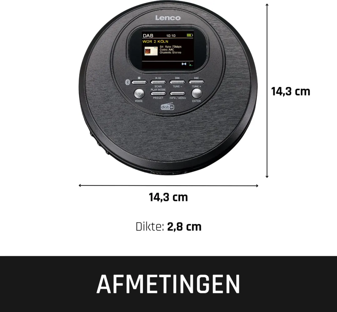 Lenco CD-500BK Draagbare CD-speler - DAB/FM/Bluetooth - Zwart