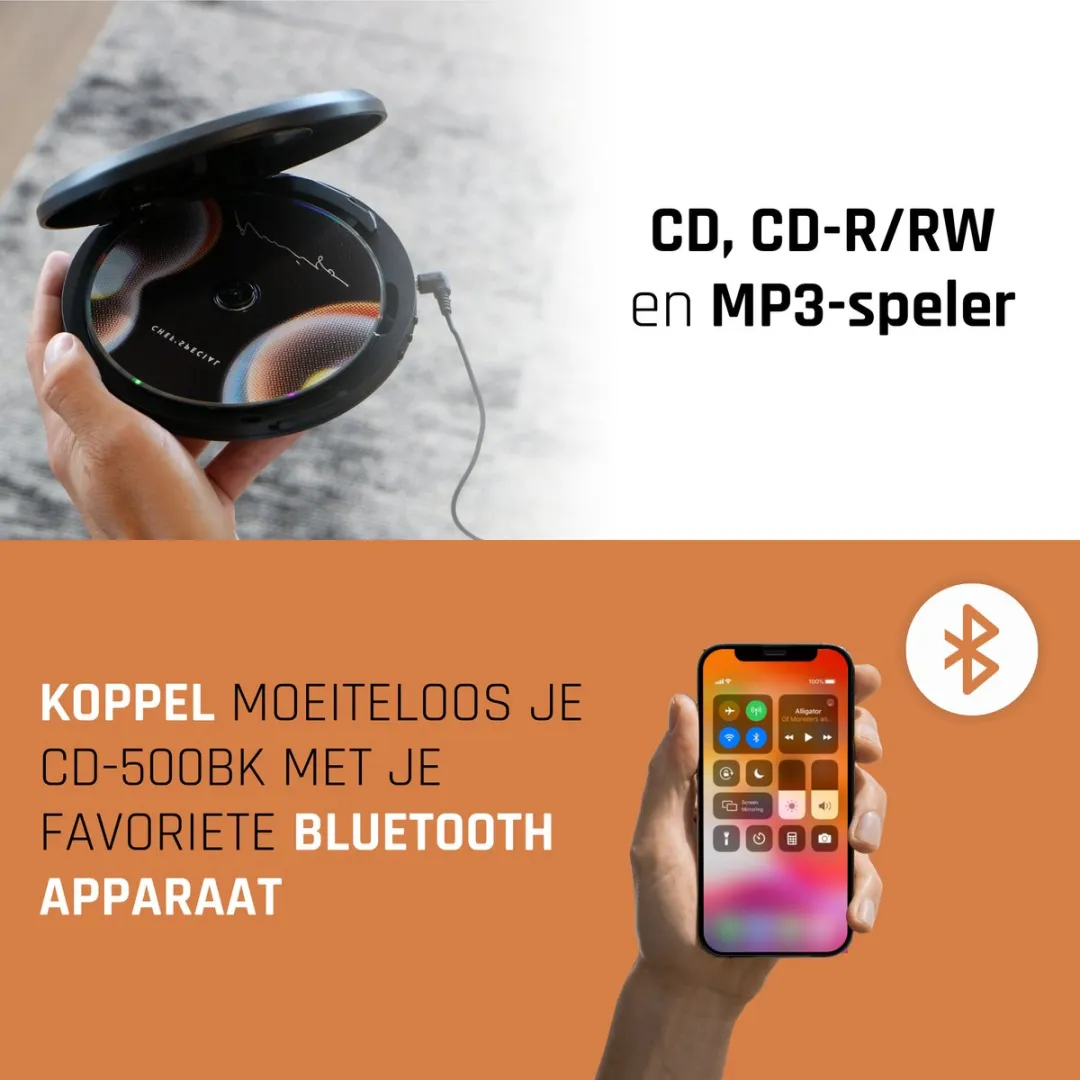 Lenco CD-500BK Draagbare CD-speler - DAB/FM/Bluetooth - Zwart