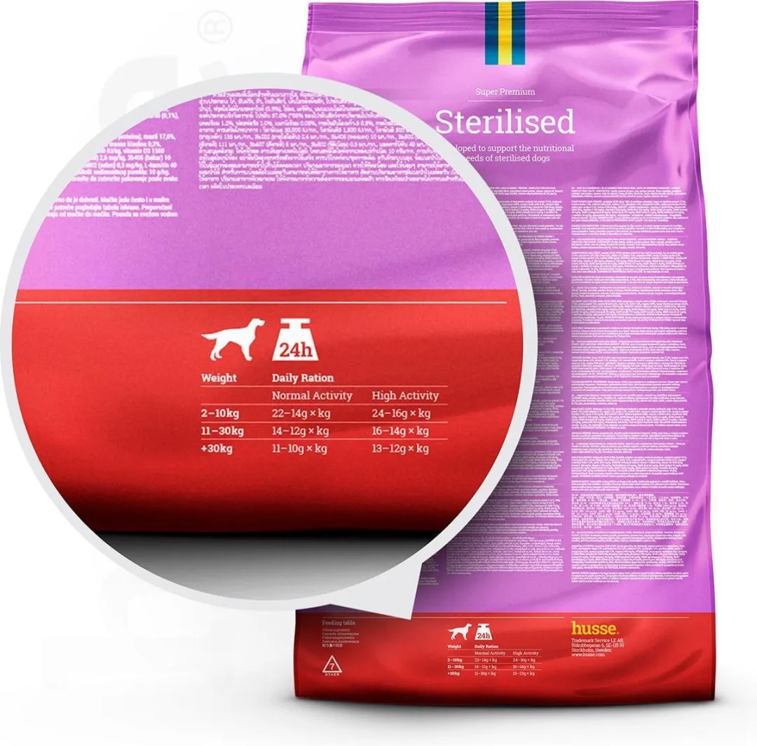 Husse Sterilised Hondenbrokken Kip - 12 kg