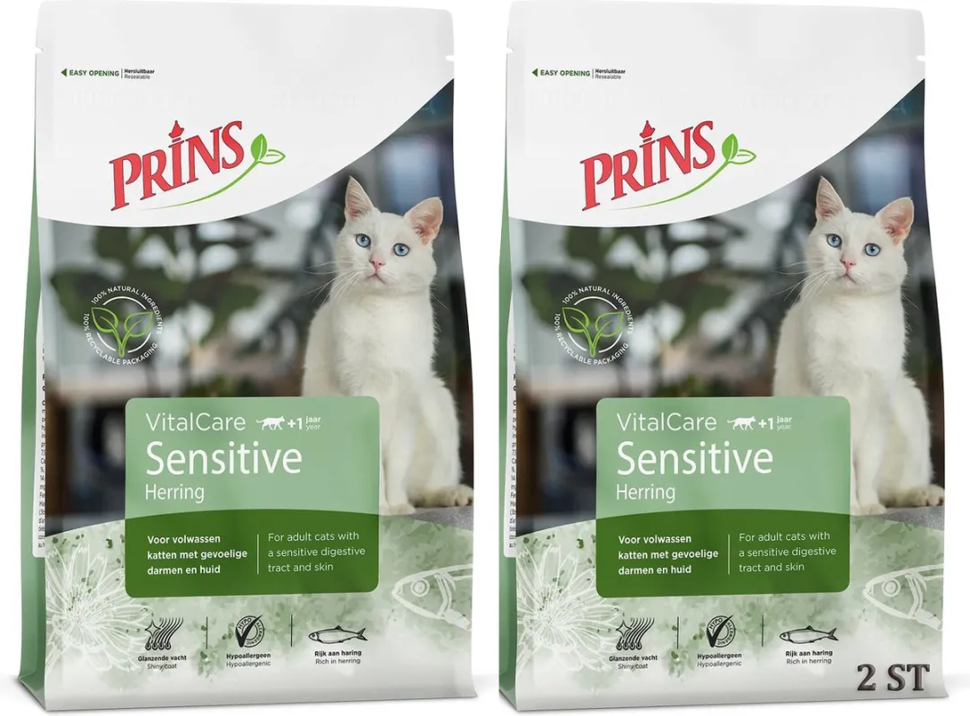 Prins Vitalcare Cat Hypo Allergeen Vis Kattenvoer - 2x1,5kg