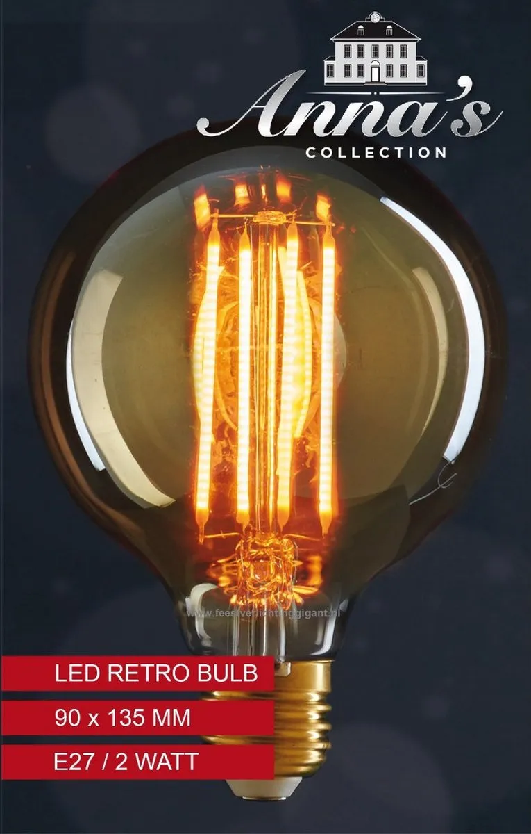 Anna's Collection LED Retro Gloeilamp - 2W - 135x95mm - Amber