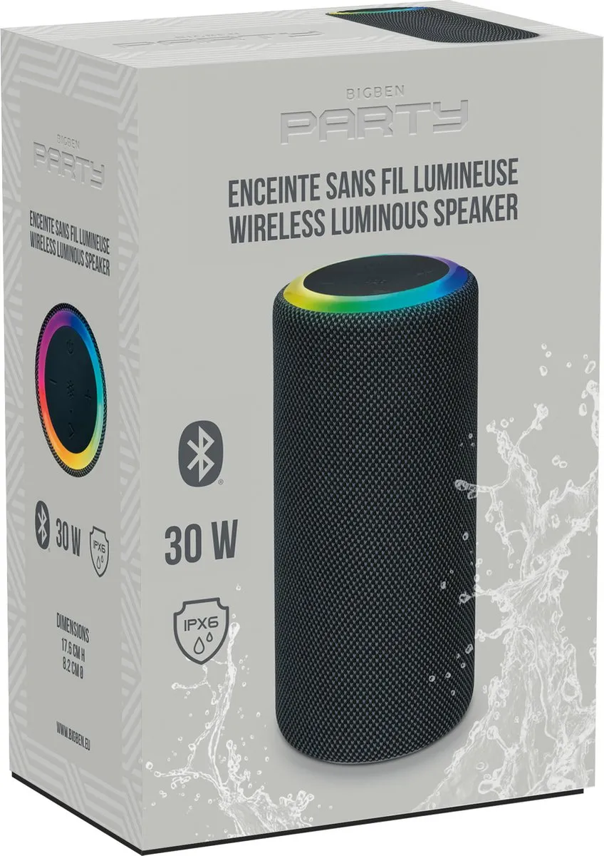 Bigben Party PARTYBTIPMS2 Bluetooth Speaker - 30W - RGB - Zwart