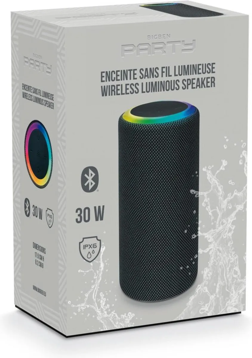 Bigben Party PARTYBTIPMS2 Bluetooth Speaker - 30W - RGB - Zwart - afbeelding 6 van 6