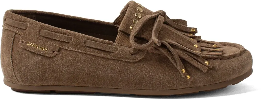 Belle Dames Mocassins Suede Khaki
