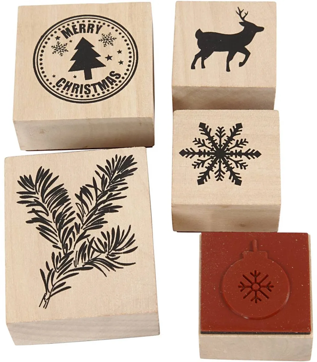 Creativ Company Houten Stempelset Kerstmis