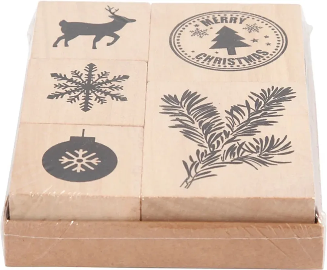 Creativ Company Houten Stempelset Kerstmis - 5 Stuks