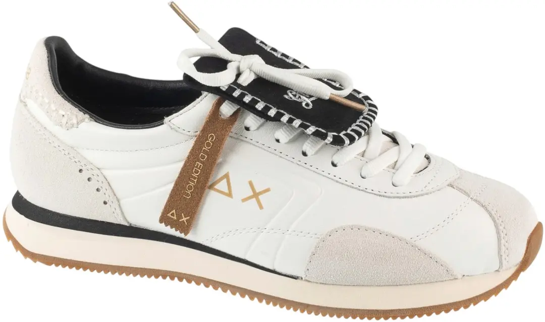 SUN68 Woman Easy Runner Leather, Vrouwen, Wit, Sneakers, maat: 39