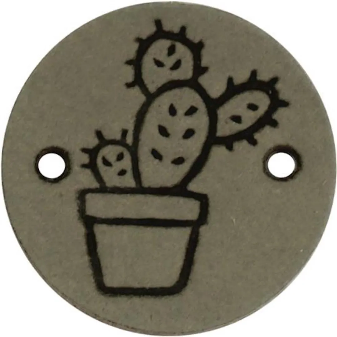 Durable Leren Label Cactusopdruk