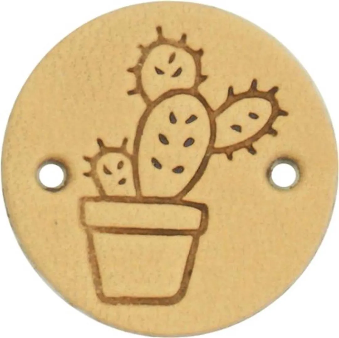 Durable Leren Label Cactusopdruk - 2 Stuks