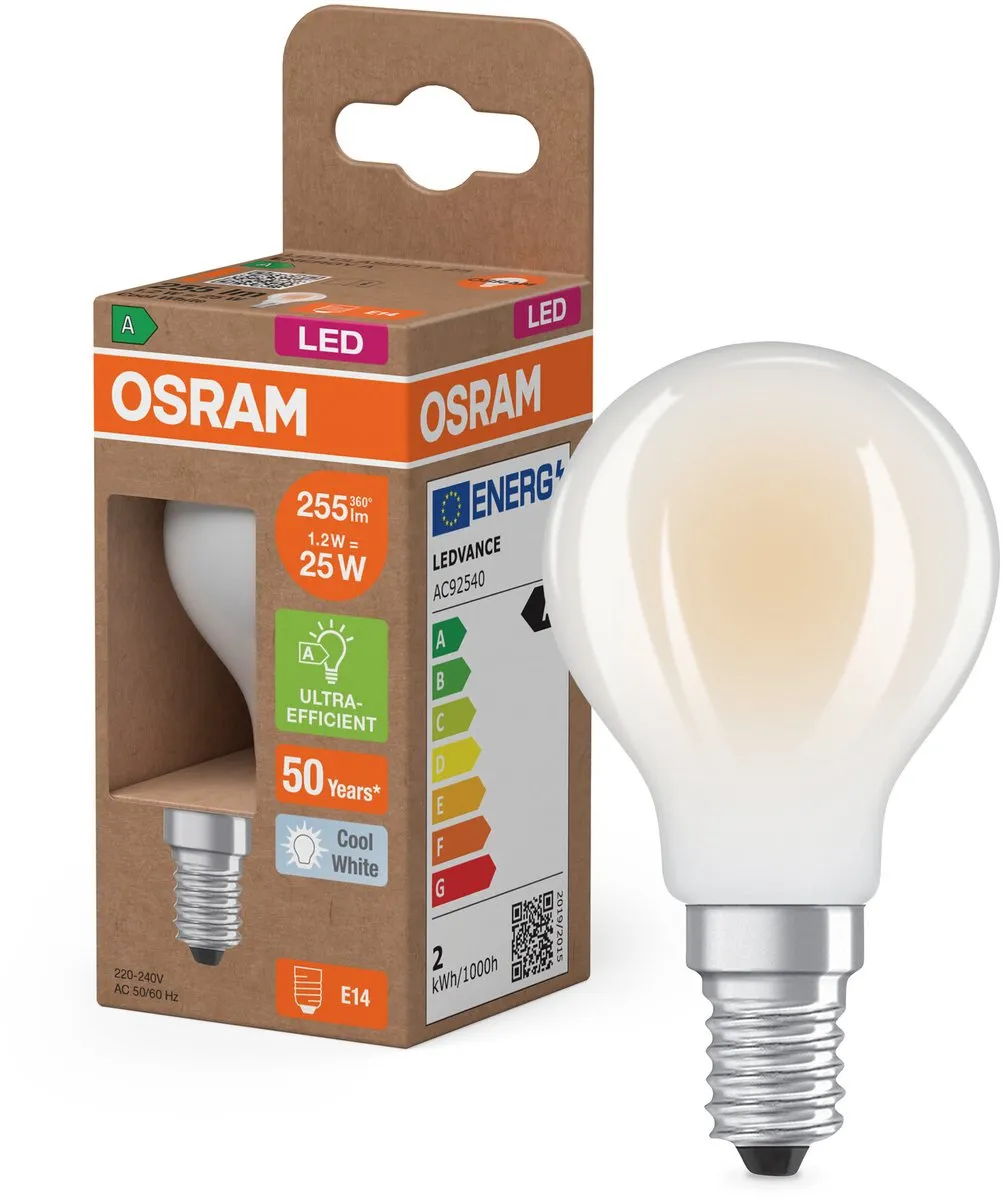 Osram LED Classic E14 Peer Filament 1.2W 255lm - Koel wit