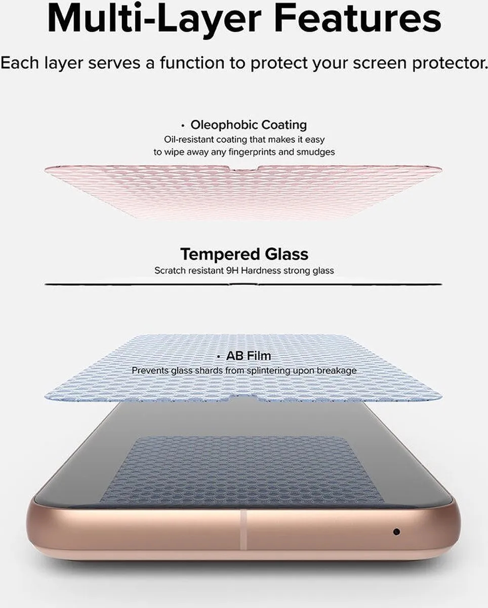 Ringke Google Pixel 8 Tempered Glass Screenprotector - 2 Stuks met Jig