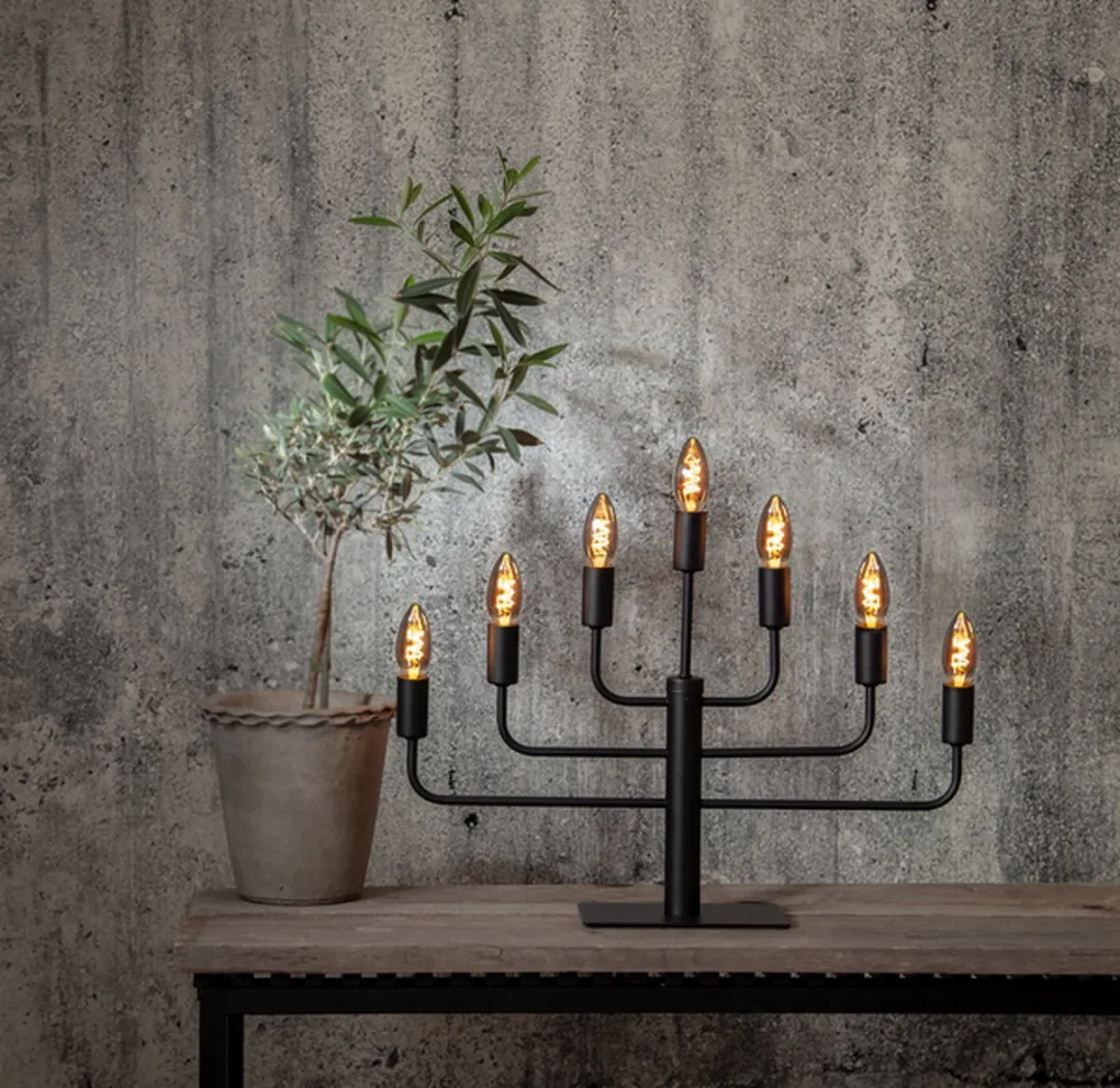 Star Trading Kaarslamp E14 3W Rookglas