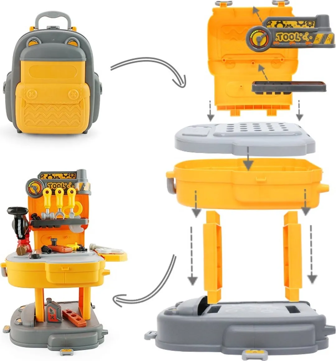 Sako Toys Werkbank Gereedschapset 31-delig - Oranje/Grijs