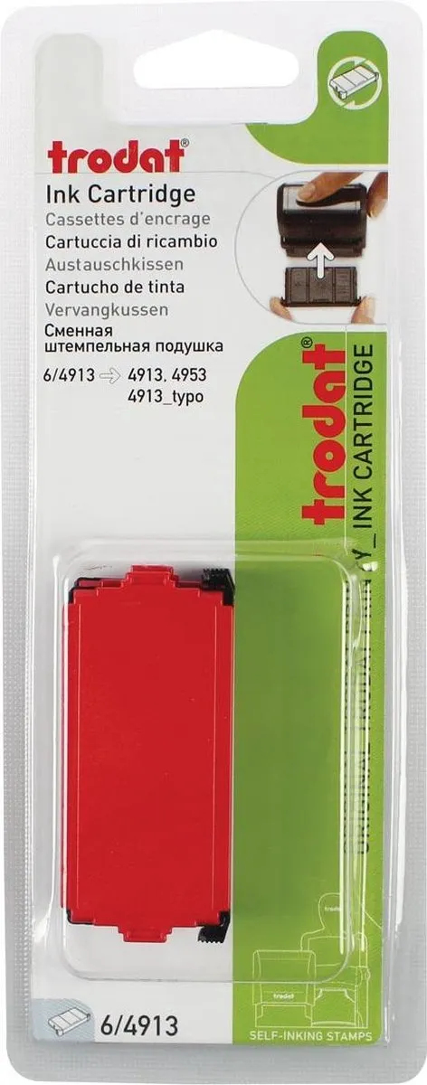 Trodat Printy 6/4913 Stempelkussen - 2 Stuks Rood