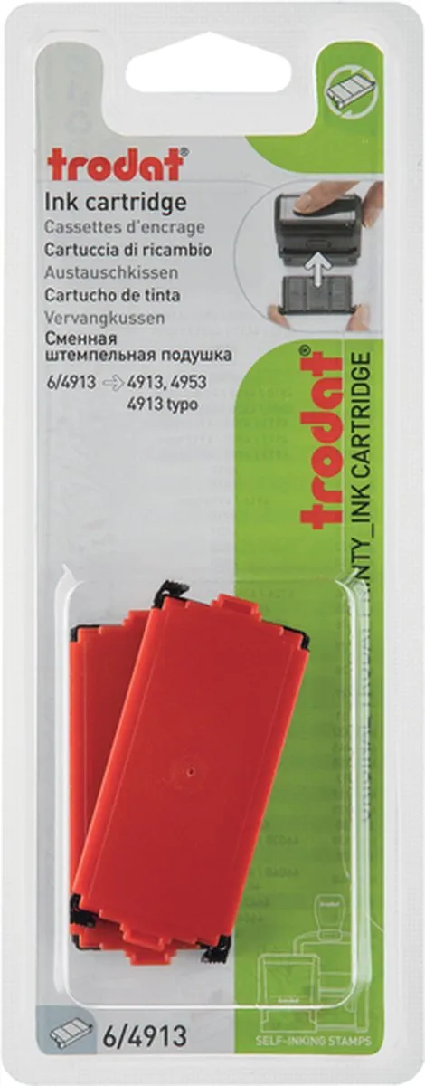 Trodat Printy 6/4913 Stempelkussen - 2 Stuks Rood