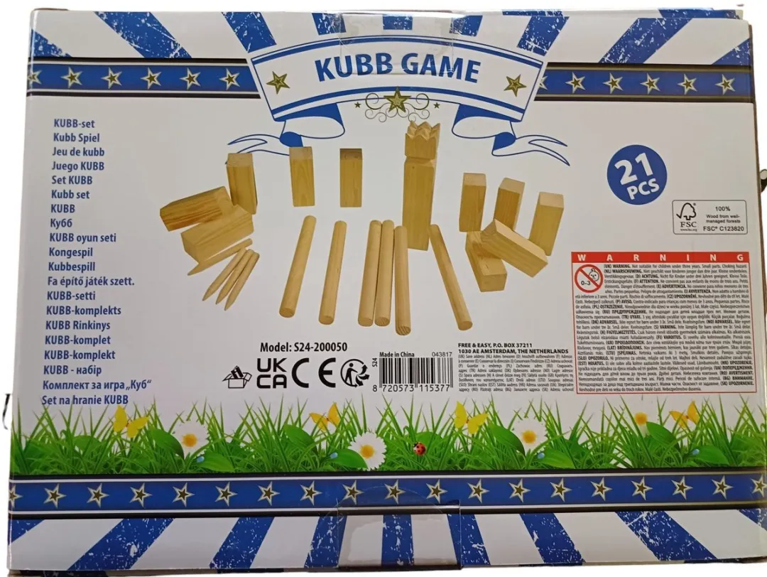 Outdoor Games Kubb-Spel - hout - 21-delig
