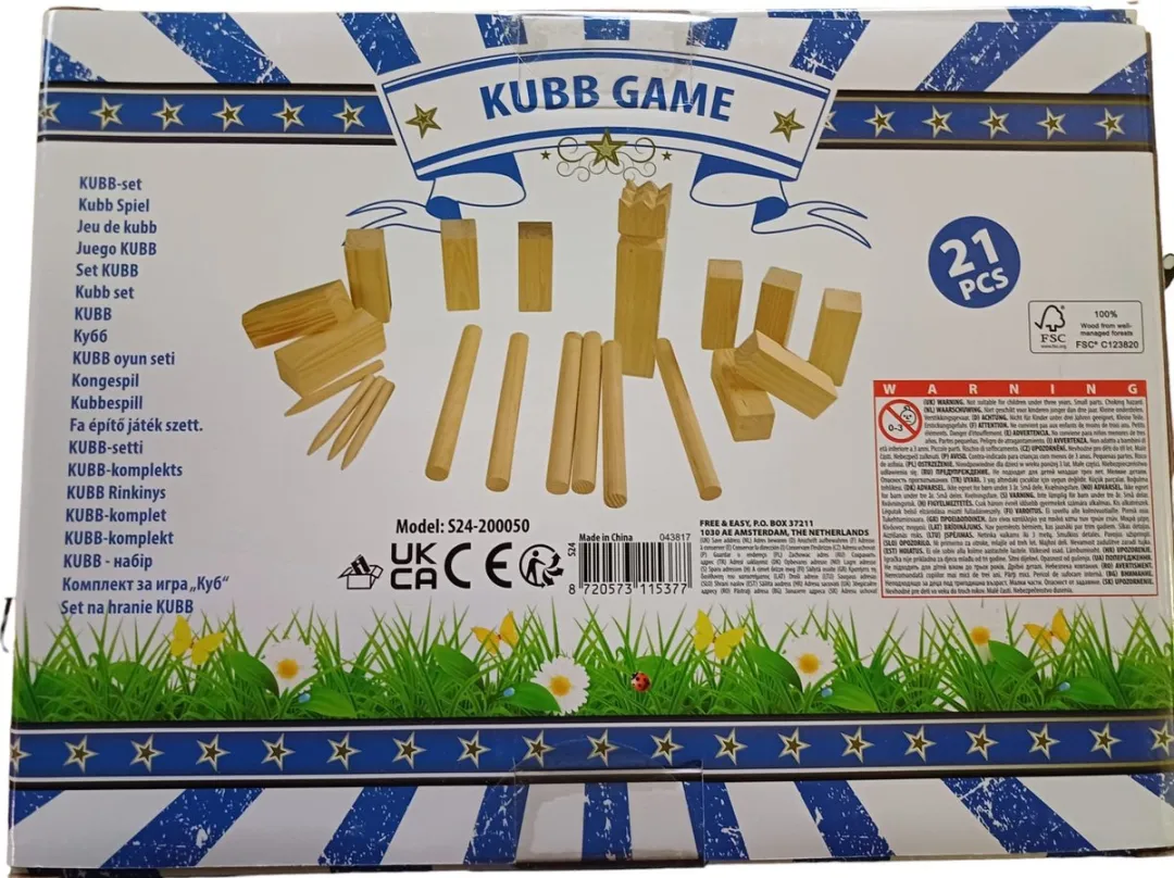 Outdoor Games Kubb-Spel - hout - 21-delig