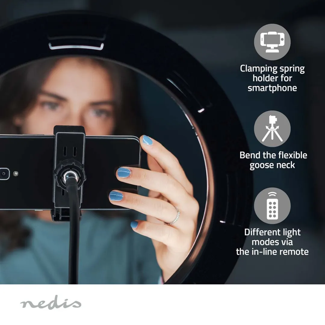 Nedis RLSTND100BK Ringlicht 10" - 120 LED - 2700-6700K - Zwart