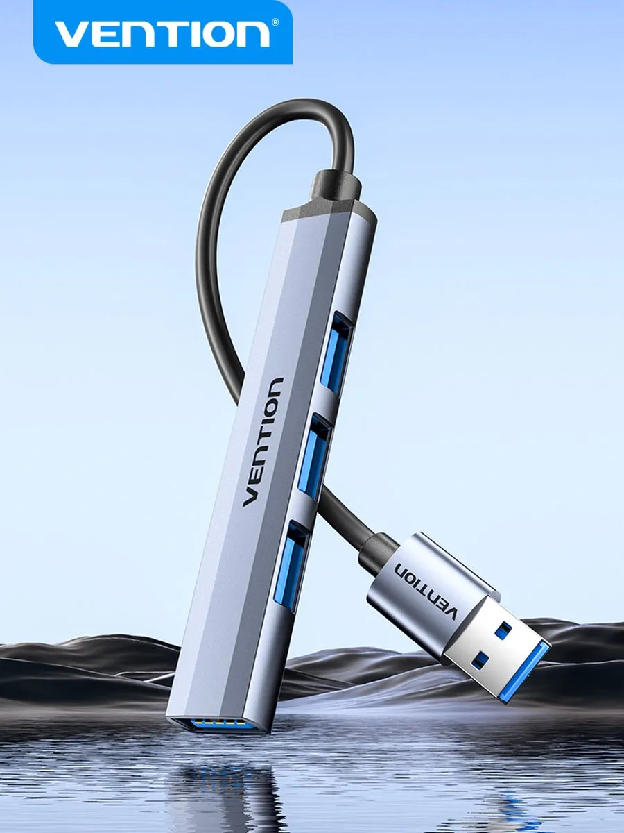 Vention CKOHB USB 3.2 Hub - 4x Type-A 5000 Mbit/s Grijs
