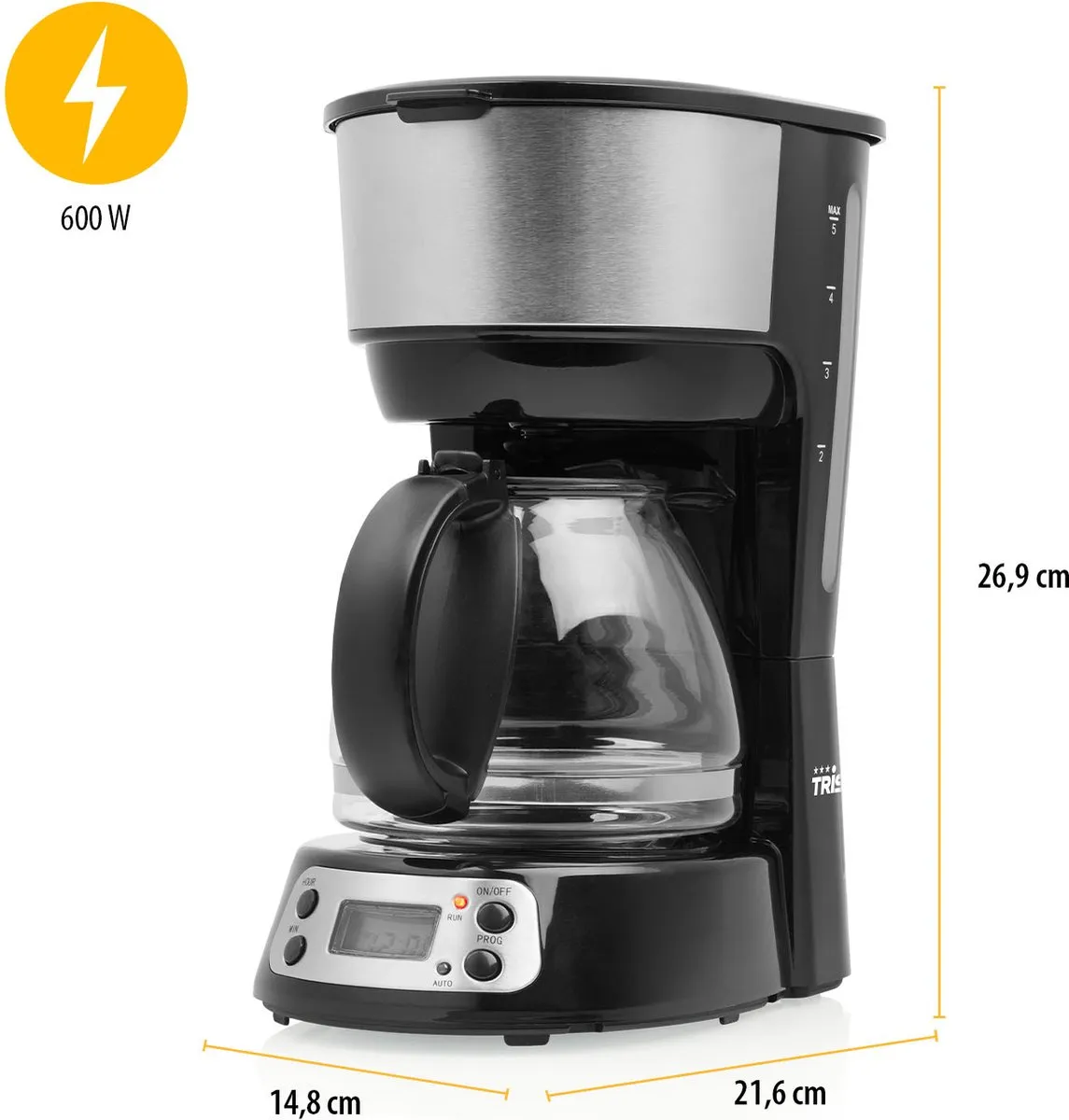 Tristar CM-1284 Koffiezetapparaat Filterkoffie 600W - 7 Kopjes - Zwart