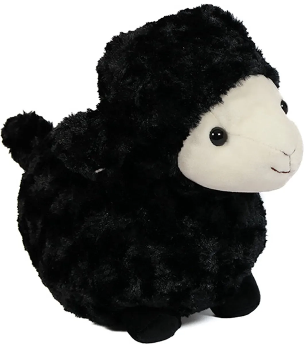 PIA Soft Toys Schaap Pluche Knuffel - 21cm - Zwart/Beige