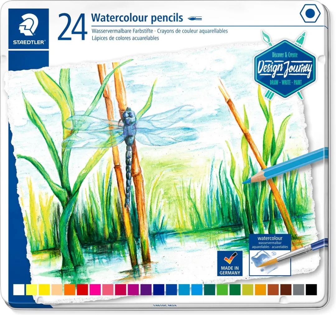 STAEDTLER Design Journey Aquarel Kleurpotloden 24 Stuks - Metal Etui