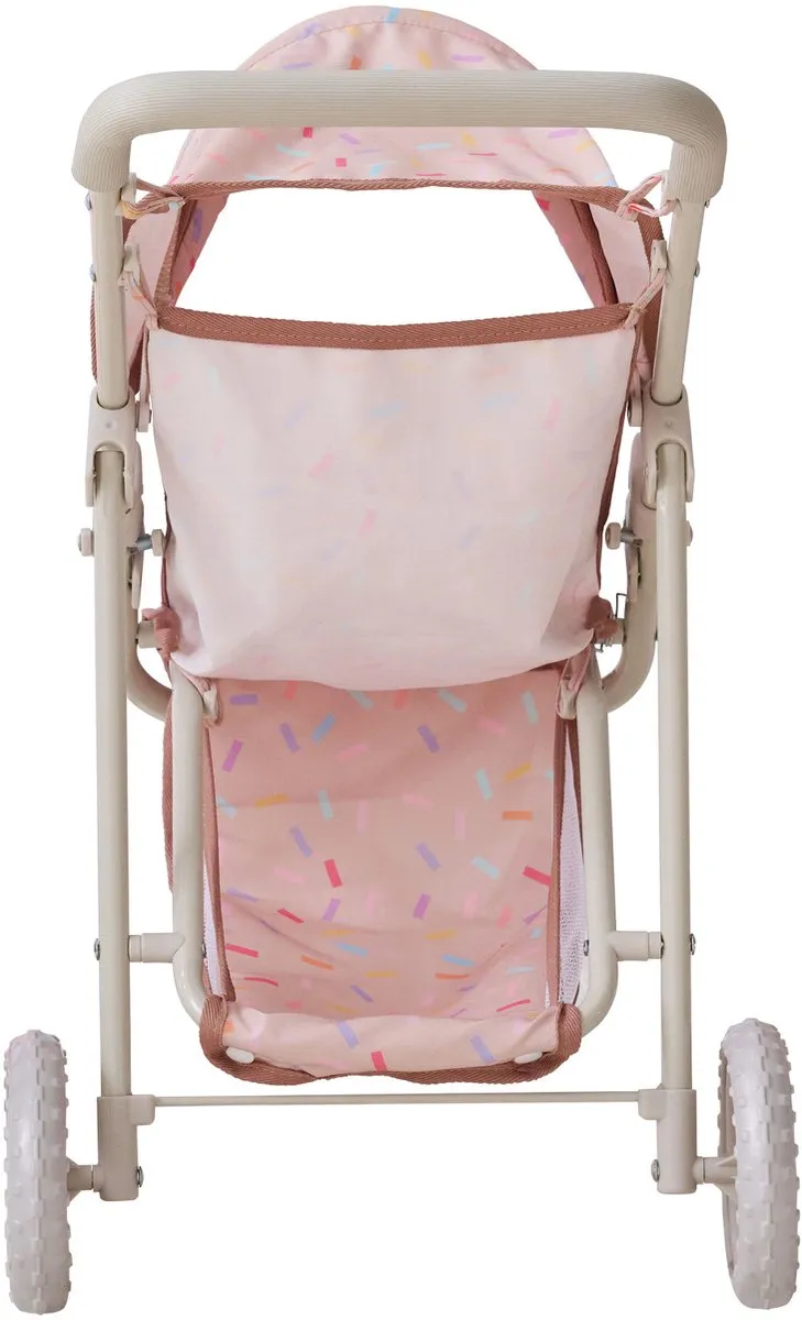 Teamson Kids Jogging Poppenwagen TD-13573A - Roze Confetti
