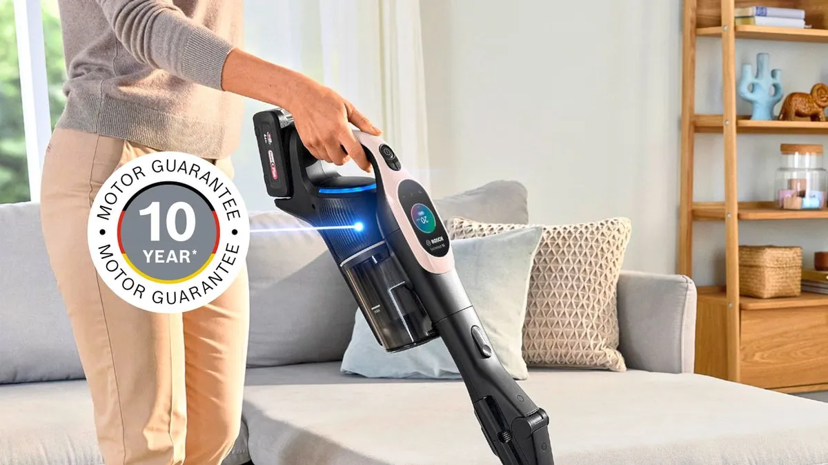 Bosch Unlimited 10 BBS1041RBA Steelstofzuiger - Grijs/Poederroze