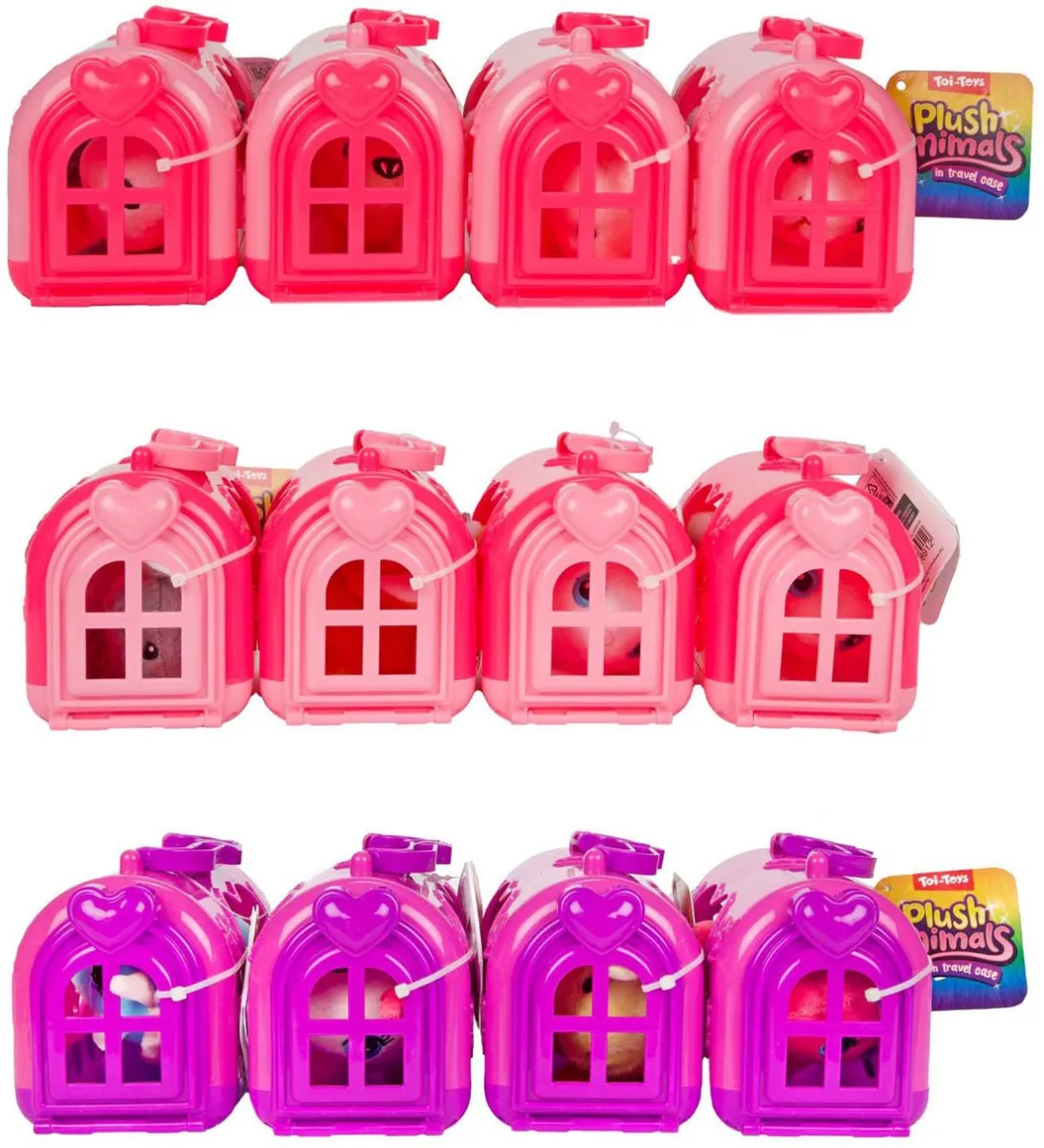 Toi-Toys Knuffel Pluche Dier in Draagkoffer - 10cm - Multicolor