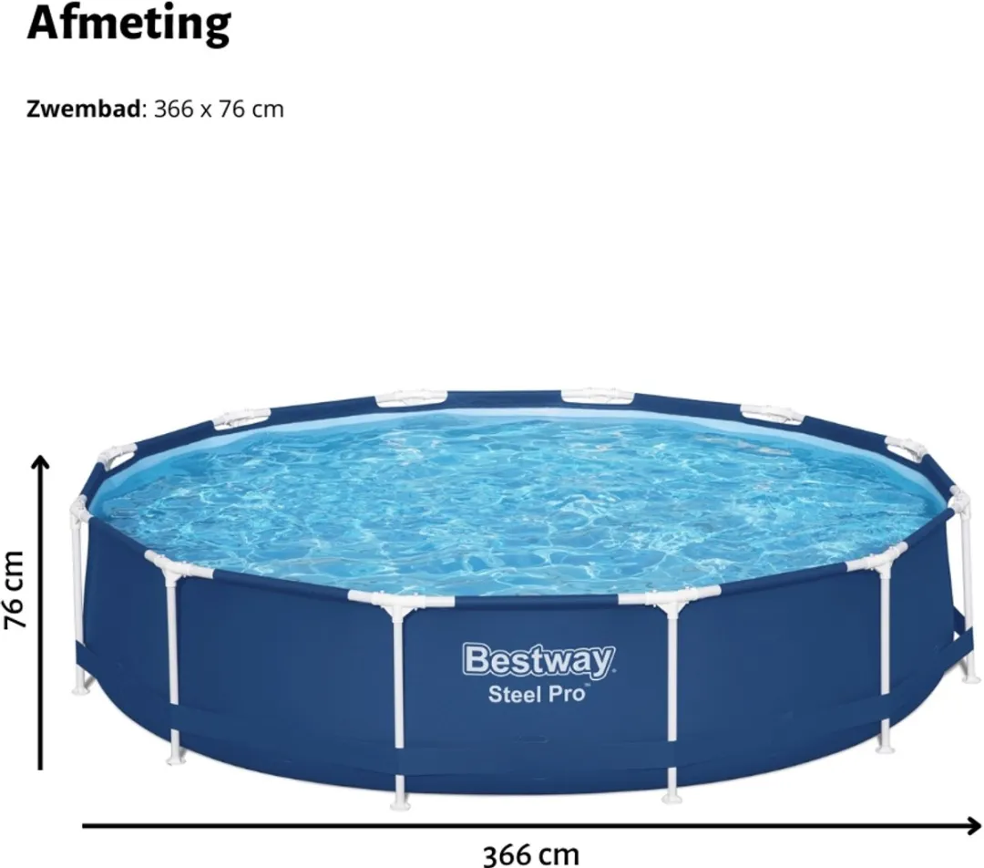 Bestway Steel Pro Zwembad 366x76cm - Blauw - 6473L - afbeelding 6 van 6