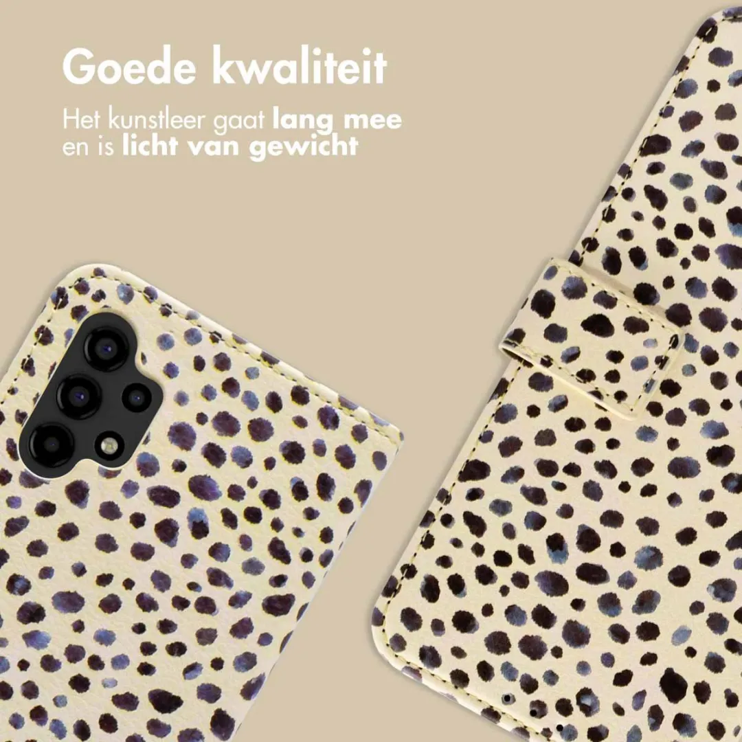 Imoshion Samsung Galaxy A13 Hoesje - 3 Pasjes - Black And White Dots