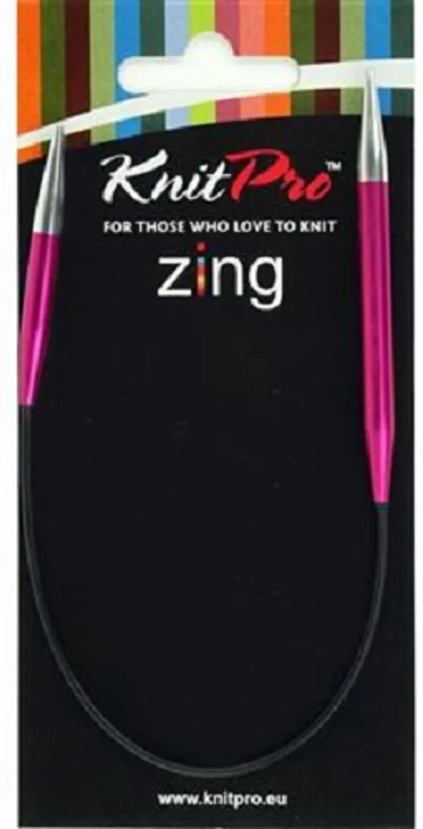 KnitPro Zing Rondbreinaalden 5.00mm - 25cm - Roze/Zwart