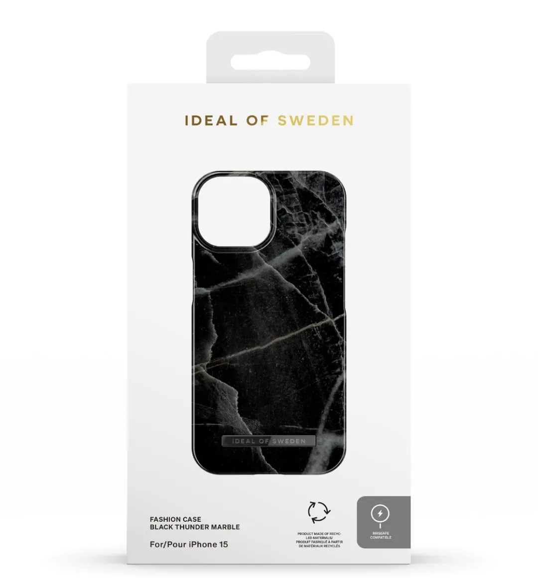 iDeal of Sweden iPhone 15 Backcover Black Thunder Marble - IDFCMS-I2361-358 - afbeelding 6 van 6
