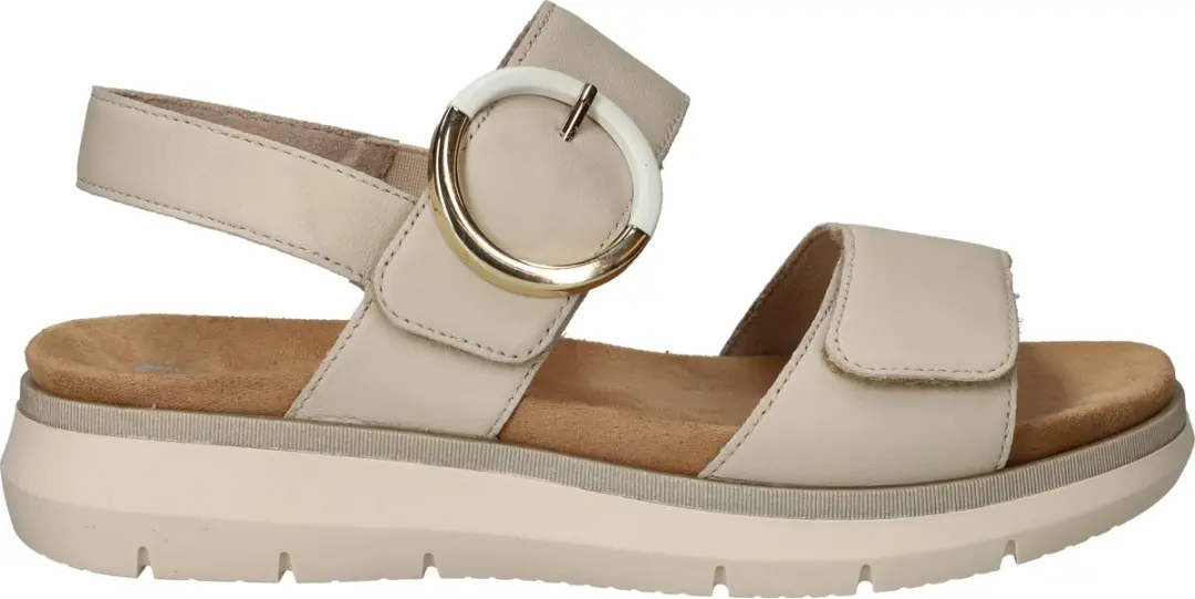 Remonte Licht Grijze Leren Dames Sandalen